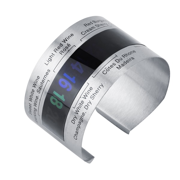 Vanntett LCD-termometer i rustfritt stål for vin, ølflasker og armbånd med rødvin, temperatursensor