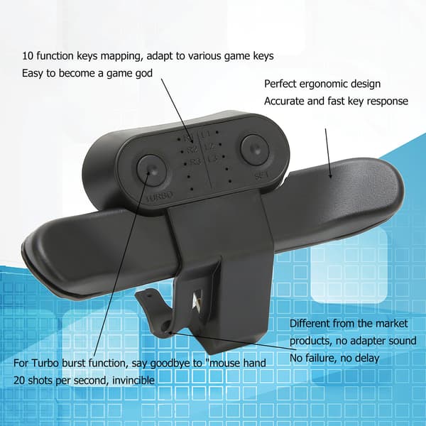 Kontroller Paddles Multifunksjonell Ergonomisk 10 Tastetilordninger Bakknapptilbehør for PS4-kontroller