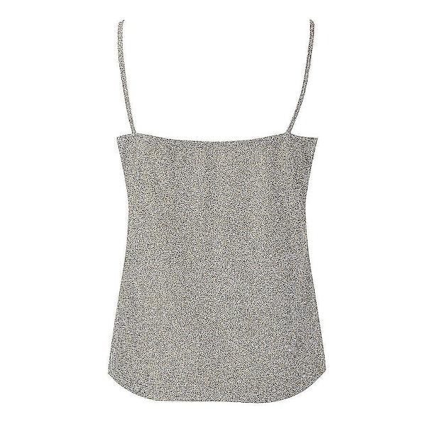 Glittrig Tanktop med Band - Kvinnors Sexig Glittrande Cami Swing Väst