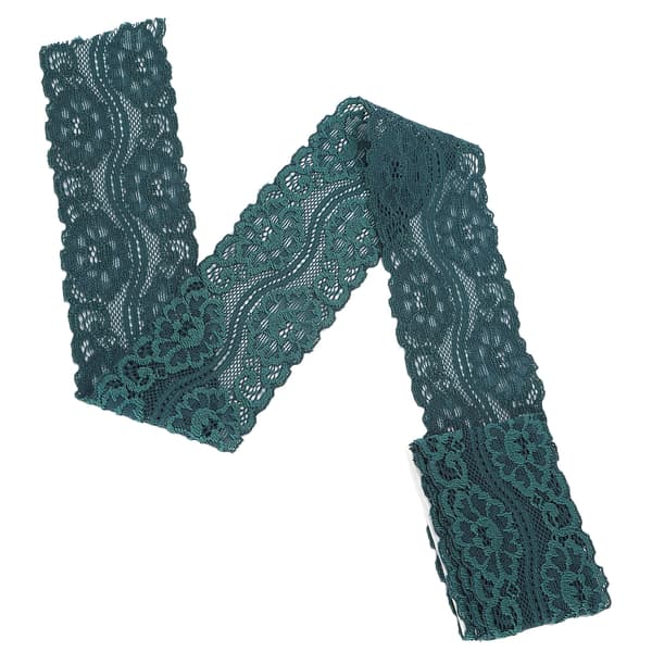 Blommönster Spetsband Dekorera Kläder DIY Hantverk 10 Yard 5cm Bredd Atrovirens