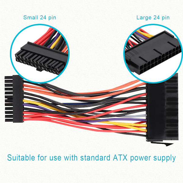 Stort 24 ben til lille 24 ben strømforsyning ATX adapterkabel til HP computer pc