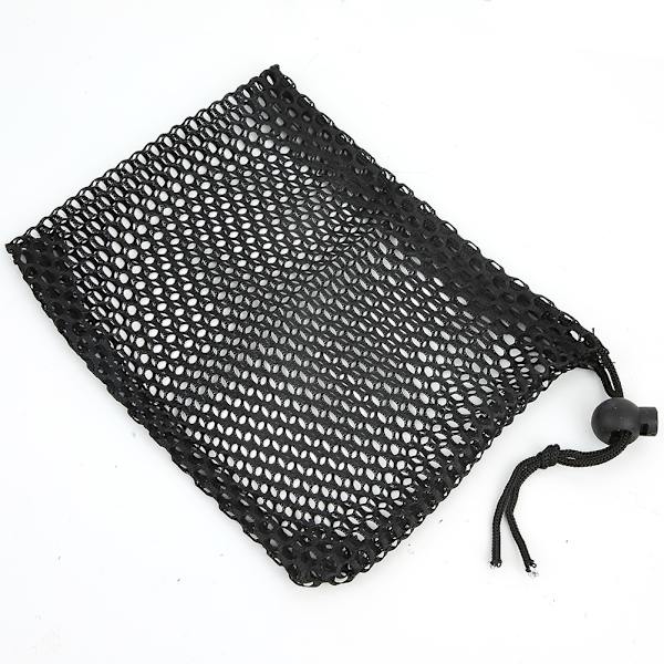 Svart Nylon Mesh Dragsko Golfbollshållare Förvaringsväska (S)