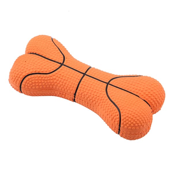 Husdjur Hund Leksak Bitresistent Naturlig Latex Ben Valp Tuggleksaker (Basketboll)