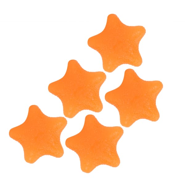 5 stjärnformade handgreppsbollar handledsfingerstyrketräning stressavlastningsboll orange 20 grader