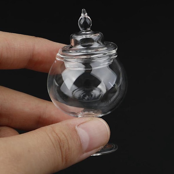 2 x Dockskåp Miniatyr Glas Godisburk Flaska Kök Mat Dekor 1/12 Typ 1