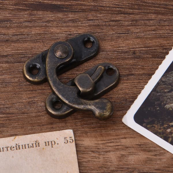 30 st Haspkrok Retro Stil Järn Låskrok Hasp för Smyckespresentaskar 3,2 x 2,8 cm Brons Vänster Låskrok Hasp