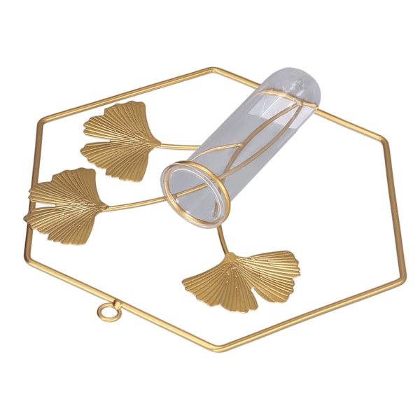 Vas Prydnad Guld Ginkgo Leaf Design Fashionabla Utsökt Vas Dekoration för Hem Vardagsrum Sovrum