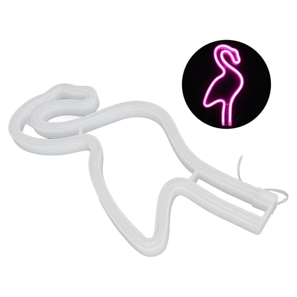 Neonskylt Söt Flamingo Batteri- eller USB-driven LED-neonljusdekoration för sovrum, barnrum, vardagsrum, bar, fest