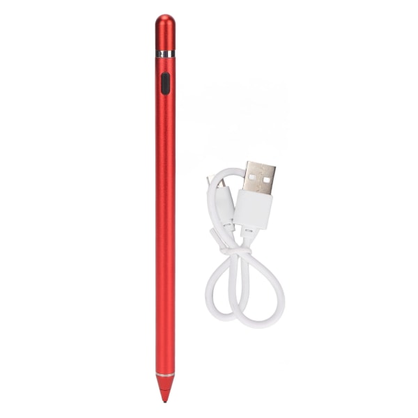 Active Capacitive Stylus USB Lading Kobberspiss Touch Screen Pen for mobiltelefon og nettbrett Rød