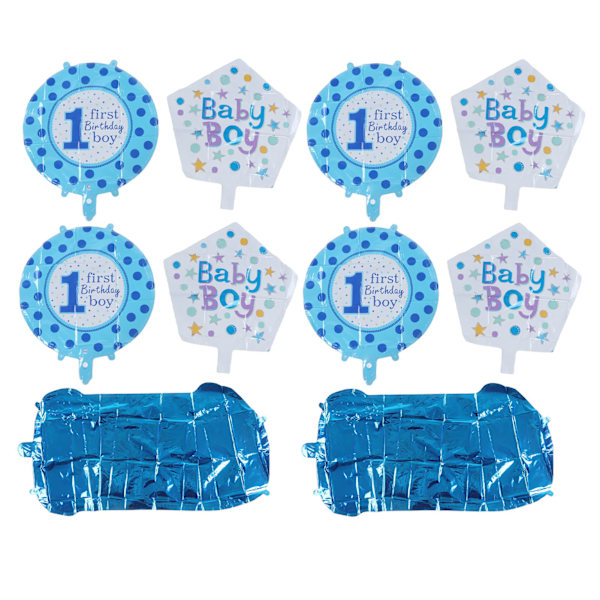 10 st 1:a födelsedagsfest ballonger ljusa levande färger 1:a födelsedagstema grattis på födelsedagen ballong för första födelsedagsfest blå