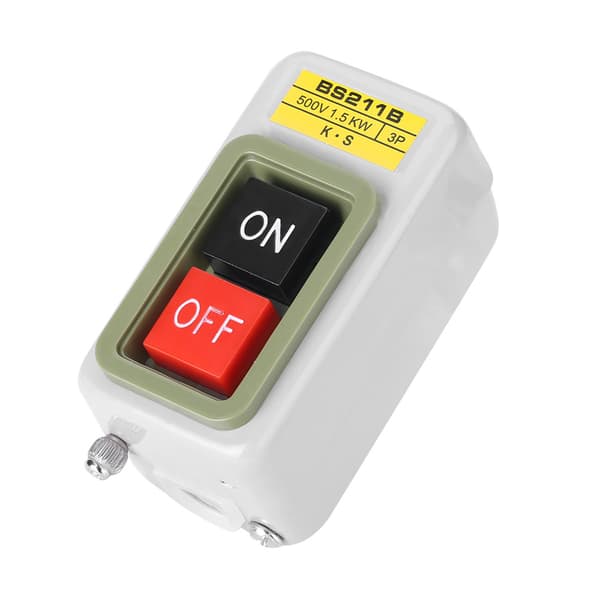 Itselukittuva 3P on/off virtapainikekytkin AC 220V/380V BS211B - 1 kpl
