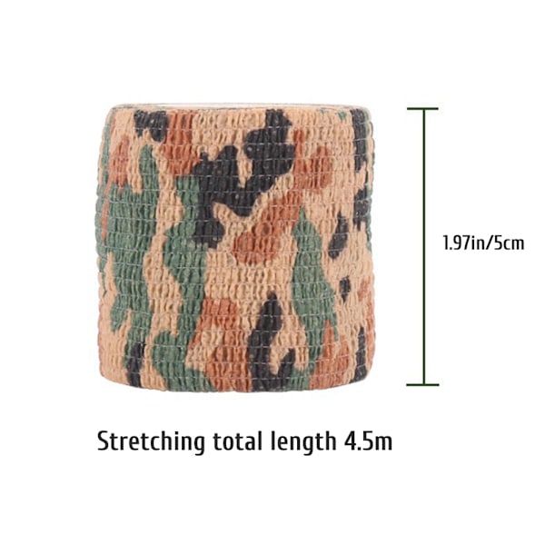 6 stk. camouflage tape camo stretch bandage selvklæbende beskyttende wrap til udendørs camping