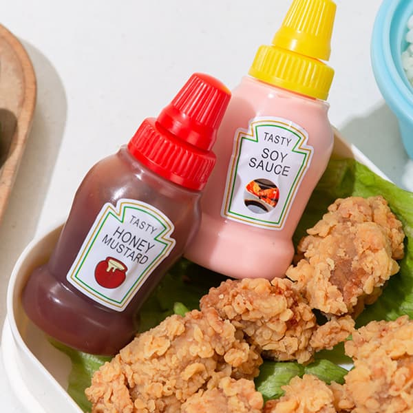 Muoviset Mini Bento Soijakastikepullot Puristettavat Salaatinkastikepullot Kannettavat Kastikeastiat