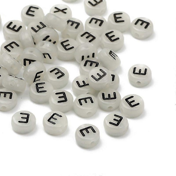 Svarte Akryl Lysende Perler 4x7mm Runde for Smykkelaging Armbånd Halskjeder DIY Tilbehør Z 100 stk