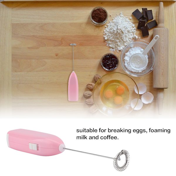 Husholdningselektrisk eggvisp Egg Breaker Visp Melkeskummer (Rosa)