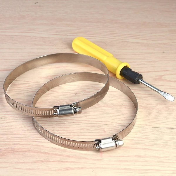 Justerbare slangeklemmer i rustfritt stål for sikring av fleksible slangerør (91-114 mm)