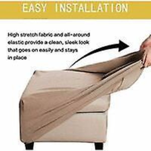 Spandex Slipcovers för förvaringspall - Elastisk botten - Khaki