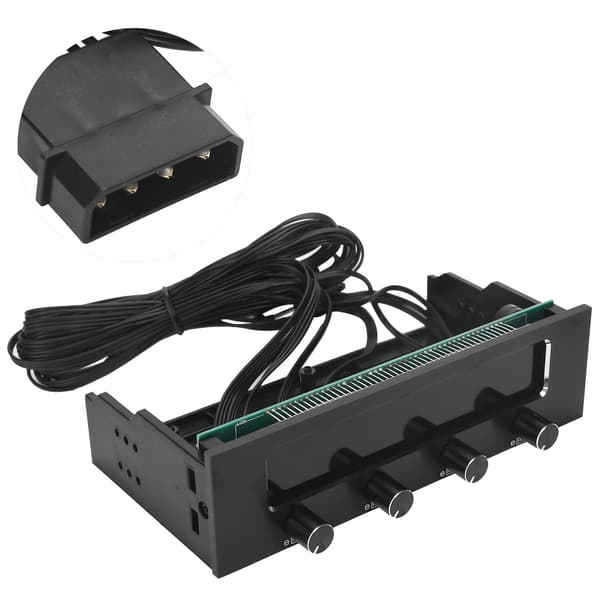 STW‑6041 Blæsercontroller til computer CPU Multifunktionel 4-kanals frontpanel LCD-skærm