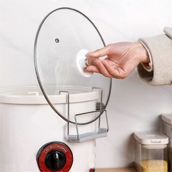 2 sæt Låg Holder til Slow Cooker til Madlavning med Silikone Vask, Sort