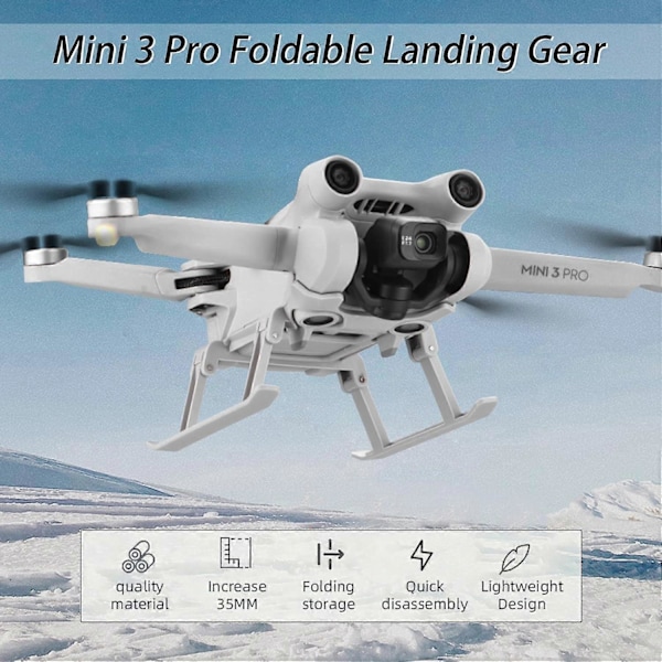 Mini 3 Pro Landningsställ Hopfällbart Förlängningskit Landningsställ Ben 3,5cm Höjd Förlängt Ben Snabbkoppling Skydd Ställ Fötter Skydd för DJI Mini 3