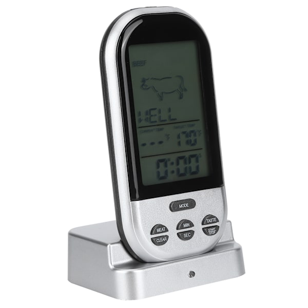 Trådløs elektronisk digitalt mat- og kjøtttermometer med probe for grilling, BBQ, matlaging, hjemmekjøkken