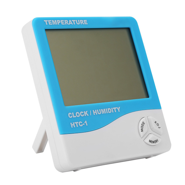 ANENG HTC-1 LCD Digital termometer Hygrometer Inomhustemperatur Fuktighetsmätare Klocka Blå