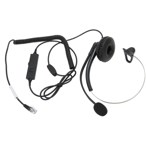Single Ear Headset Brusreducerande HD Calling Telefon Headset för Call Center Office Business Online Kurs Crystal Connector