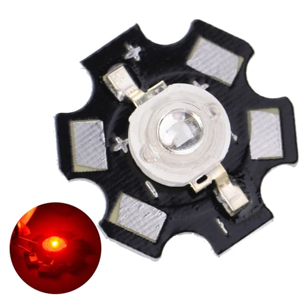 3W High Power LED Lampeperler Emitter Diode Chips til DIY Belysningsarmaturer Rød