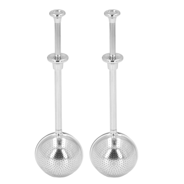 2 STK tilbagetrækkelig tekugle-infuser 304 rustfrit stål tekuglefilter si-pressetype