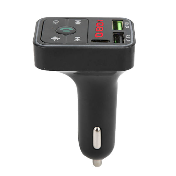12V/24V Bluetooth 5.0 FM-sender MP3-afspiller Telefonoplader med farverige atmosfærelys