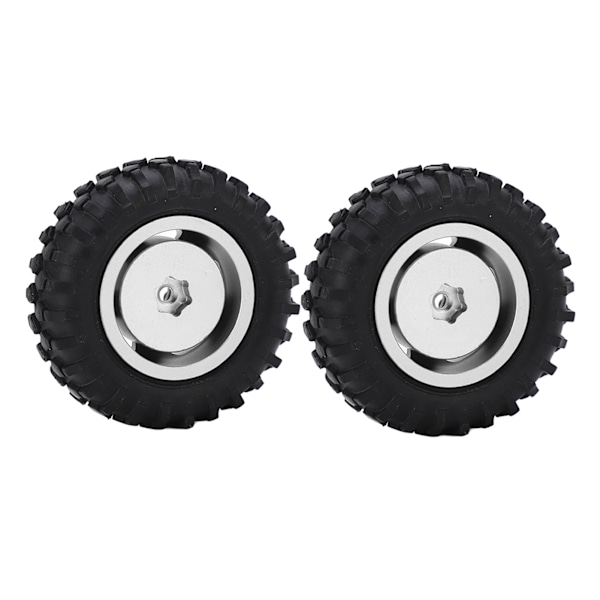2 kpl/setti 55 mm metalliset vanteet ja renkaat Axial SCX24 1/24 RC-autoon, hopeanväriset