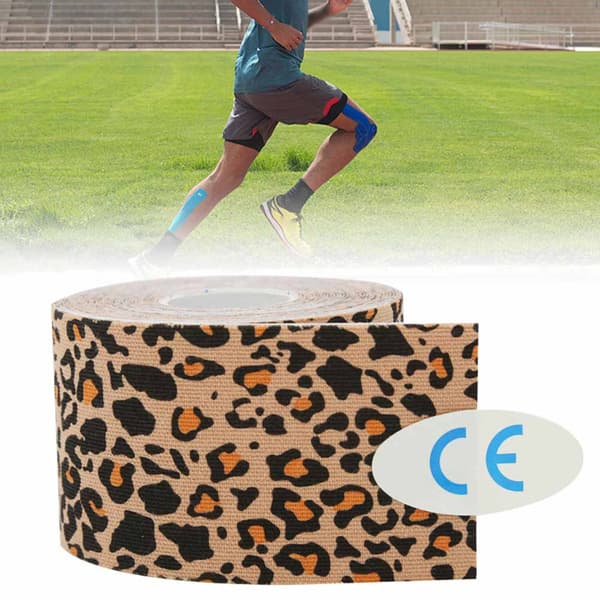 Elastisk Sporttejp i Bomull, Skada på Muskel, Tejpningsbandage, Leopardtryck