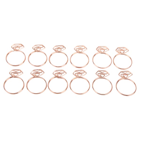 12 stk. guldpapirclips Unikt ringdesign Premium metal Rustfri Holdbar Bred anvendelse Farveægte Søde papirclips