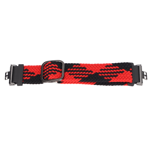 Justerbar nylon klokkestropp for Huawei Watch Fit-bånd strikking elastisk solo loop klokkestropp (rød svart)