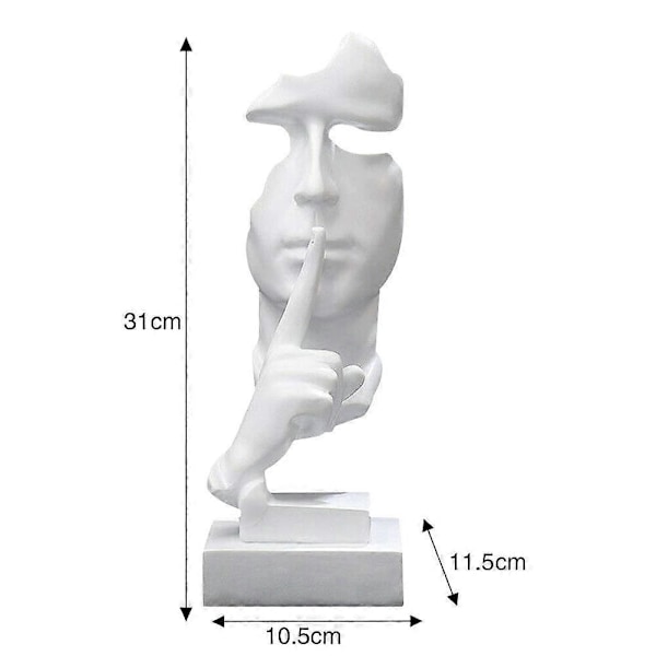 Tystnad är Guld Staty, Abstrakt Skulptur i Resin Modern Konst Figurer Tysta Män Statyer för Vardagsrum Studierum Entré Hemmakontor Dekor