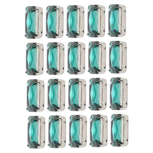 20 kpl DIY Claw Diamonds Häämekko Retro muoti askartelulasivaatekoristeet 13 x 18 mm smaragdinvihreä suorakulmio lasikynsi timantti