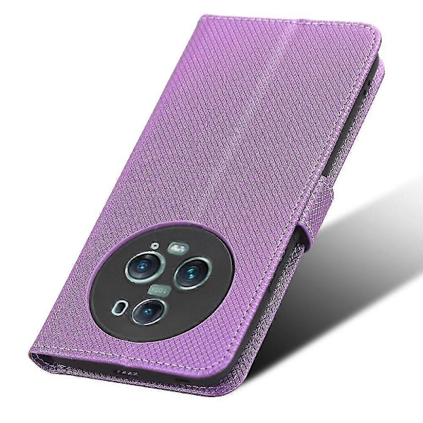 Honor Magic5 Pro 5G Wallet Telefon Cover - Diamant Tekstur PU Læder Cover Sort