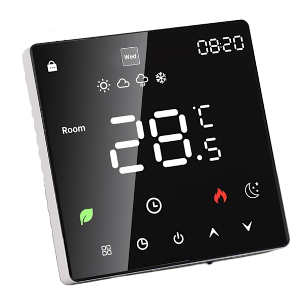 3A Digital Termostat med LCD-skærm Smart Programmerbar Termostat med Touchscreen Hydronisk Kedel Termostat AC 90V‑240V WiFi