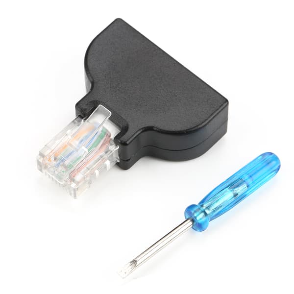 2 stk. RJ45 hanstik til 8-benet AV skrueterminal adapterblok konverterstik CCTV