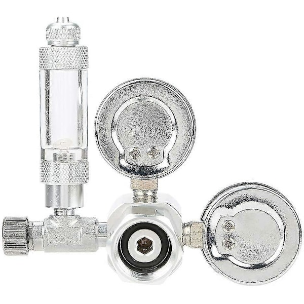 Co2 Regulator for Akvarier Dobbel Akvarium Co2 Trykkmåler Justerbart Trykk Co2 System Med Bobleteller og Tilbakeslagsventil(w21.8)