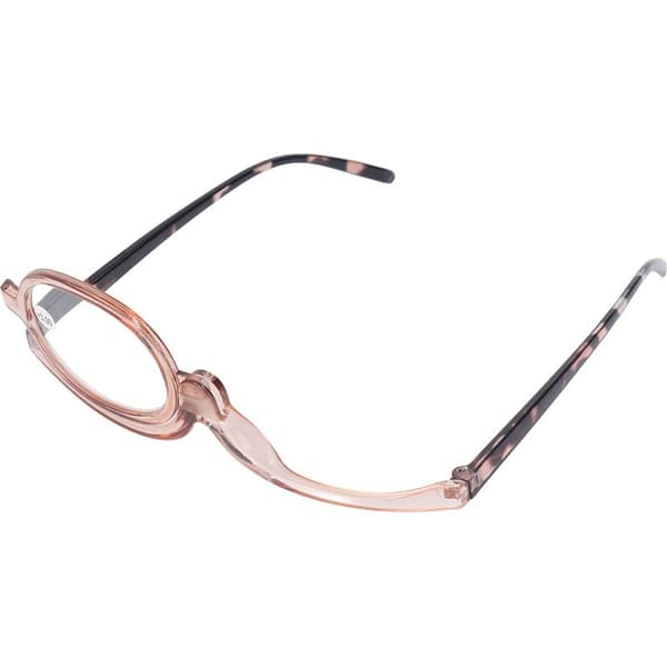Sammenfoldelige læsebriller med 180° roterende forstørrelsesglas til makeup og kosmetik +3.00