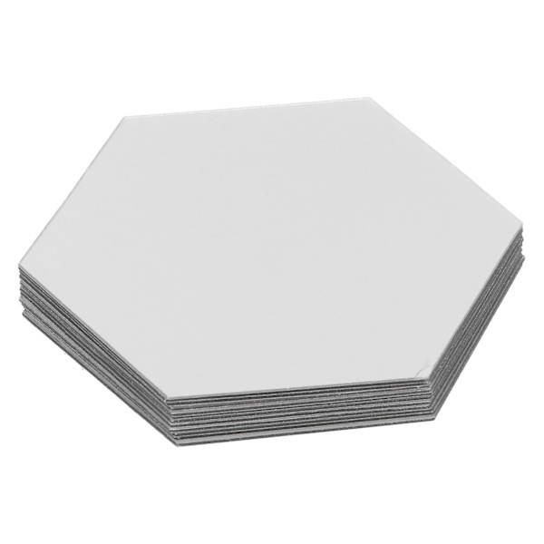 Akryl Hexagonal Spegel Inställning Vägg Självhäftande Dekaler Dekoration för Hem Rum 20cm/7.9in Silver