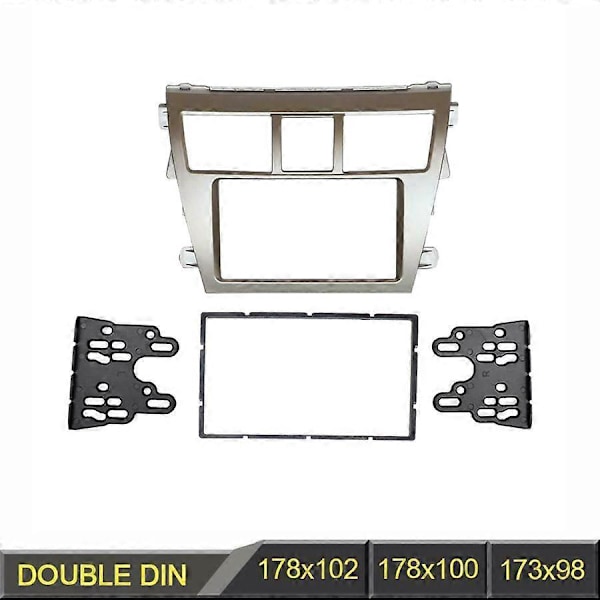2 DIN Stereo Radio DVD-spelare Ram Panel Trim för Vios 07-12