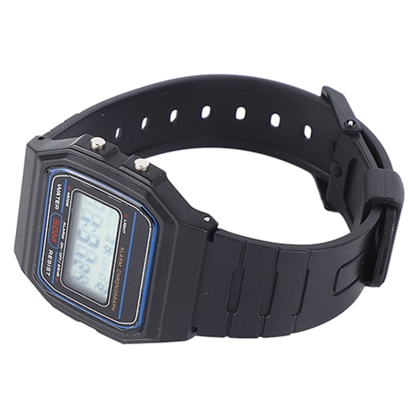 Elektrisk watch Multi Vattentät Fashionabla PU- watch för utomhusbruk Svart
