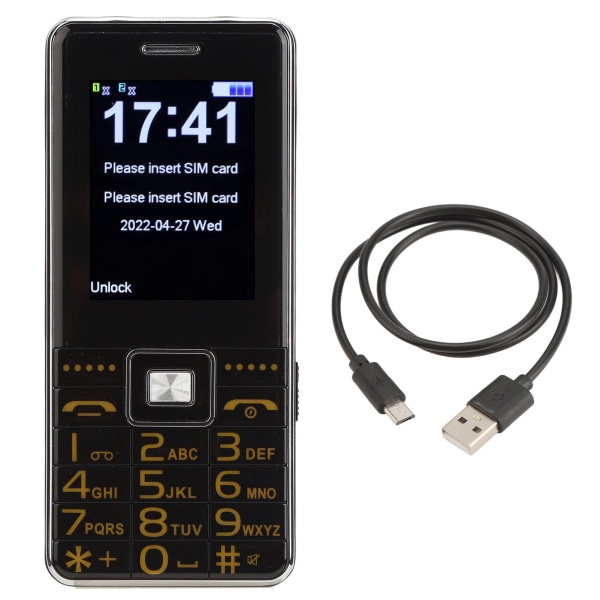 G600 Mobiltelefon Senior Mobiltelefon 2G 6800mah Multifunktionell Dubbla kort med stor kapacitet Dubbel standby Stor knapp Hög röst för äldre Svart