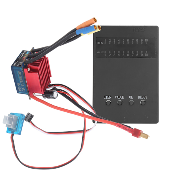 35A borstlös ESC programmeringskort elektriskt hastighetsreglage set passar för 1/14 1/16 RC bil