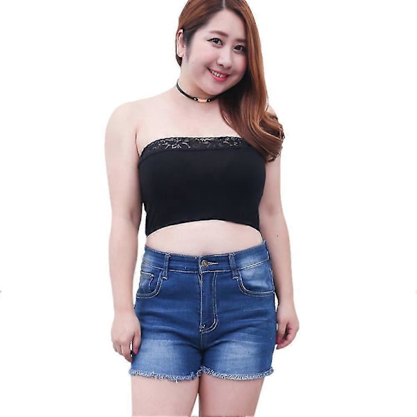 2kpl Seksikäs Naisten Tuubi Toppi Alusvaatteet Olkaimeton Bandeau Crop Rintaliivit Intiimivaatteet Koko XXL