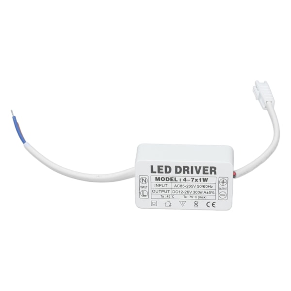4-7X1W LED-driver konstant strøm 300mA indgang AC85-265V udgang DC12-26V strømforsyningstransformator