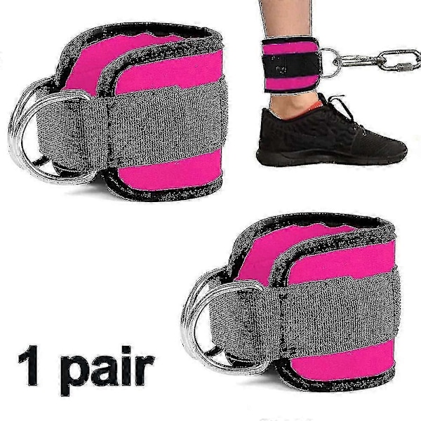 Ankelrem för kabelmaskiner, sparkar, gluteusövningar Rosaröd