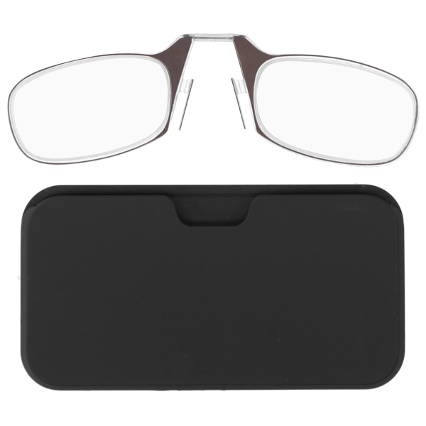 Læsebriller Blå lysblokerende armløse briller Næseklipsbriller til unisex ældre (+100 brune)